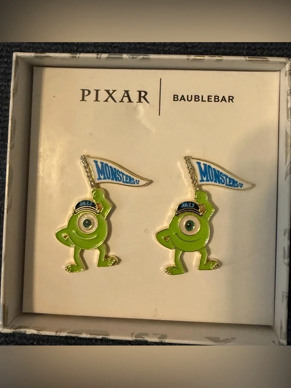 BaubleBar x Pixar Monsters University Mike Wazowski Earrings Disney